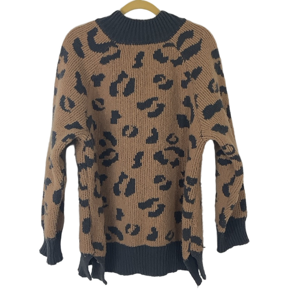 Simply Southern 1/4 zip Leopard Print Sweater - Picture 3 of 6